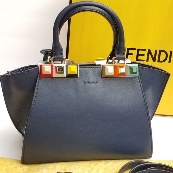 Fendi Petite 3Jours Studded Leather satchel handbag - Picture 8 of 16
